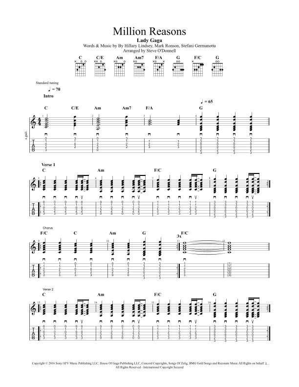 Million Reasons (arr. Steve O'Donnell)