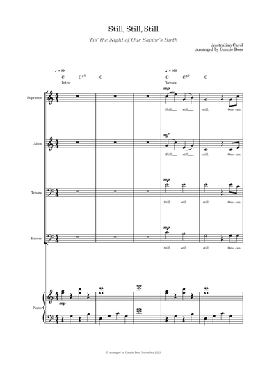 Still Still Still "Tis the Eve of our Savior's Birth SATB choir and piano (arr. Connie Boss)
