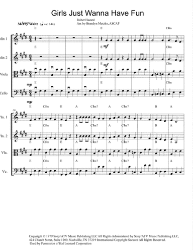 Girls Just Want To Have Fun (arr. Brandyn Metzko, ASCAP)