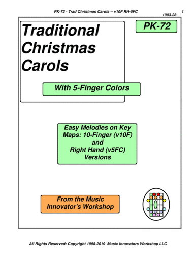 PK-72 - Traditional Christmas Carols - (Key Map Tab With Text) (arr. John M. Honeycutt)