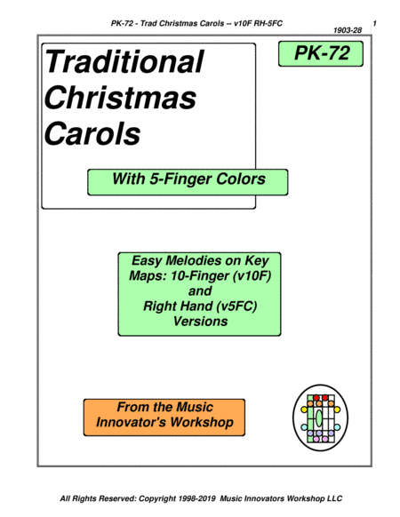 PK-72 - Traditional Christmas Carols - (Key Map Tab With Text) (arr. John M. Honeycutt)