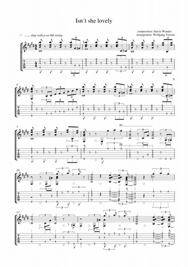 Isn't She Lovely (arr. Wolfgang Vrecun)