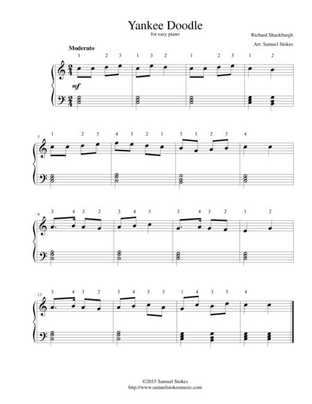 Yankee Doodle - for easy piano (arr. Samuel Stokes)