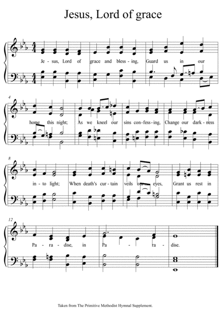 Jesus. Lord of grace. A new tune to this lovely evening prayer.