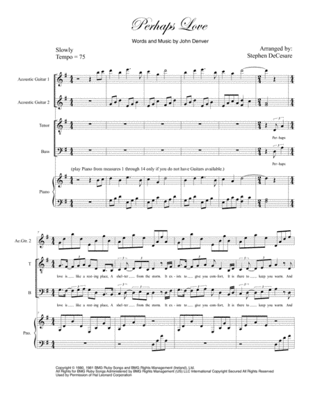 Perhaps Love (arr. Stephen DeCesare)