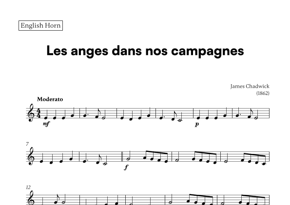 Les anges dans nos campagnes (for English Horn) (arr. Cadenza Editions)