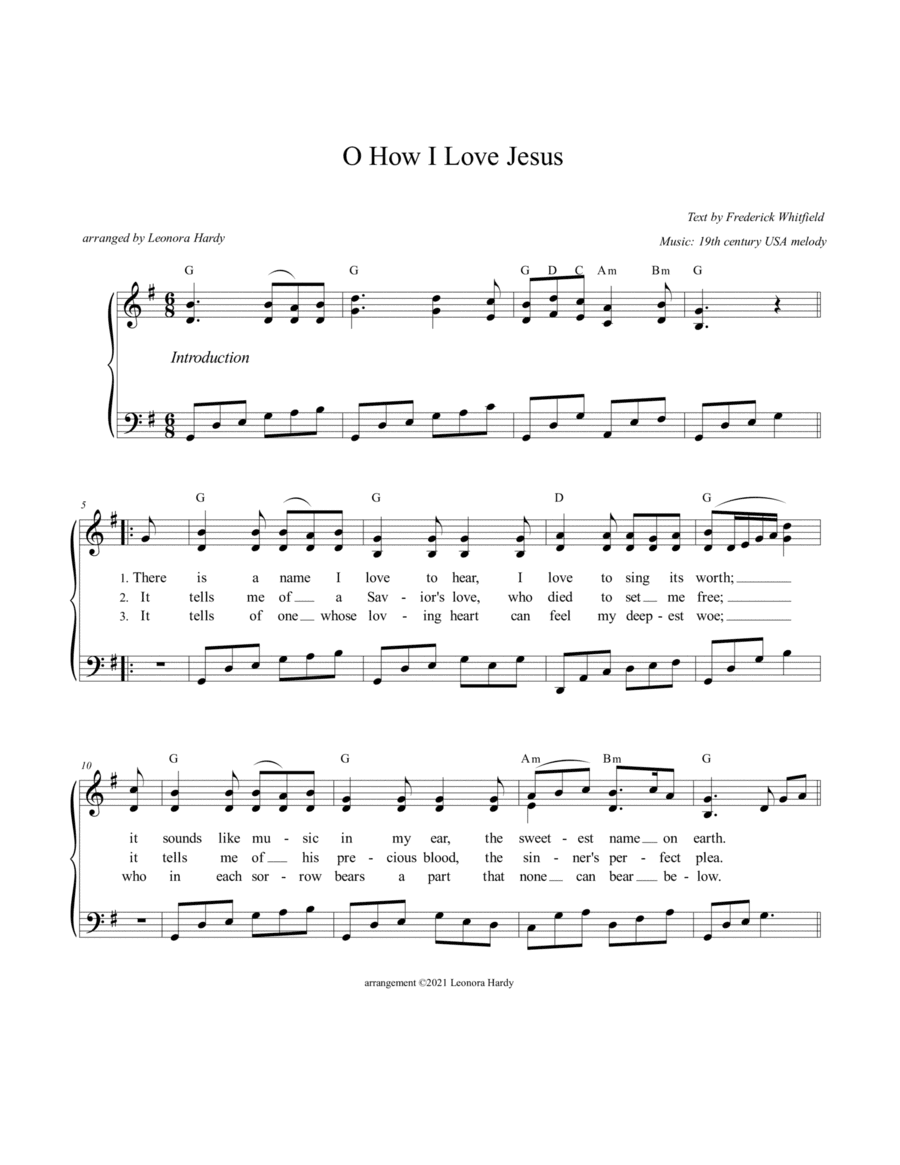 O How I Love Jesus (There is a name I love to hear) (arr. Leonora Hardy)