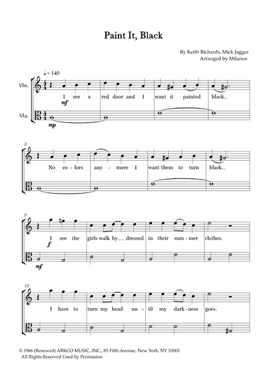 Paint It, Black (arr. Milanov)
