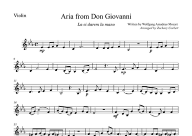 Aria from Don Giovanni (arr. Zachary Corbett)
