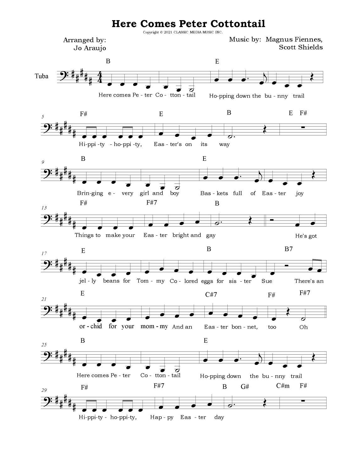Here Comes Peter Cottontail (arr. Jo Araujo)