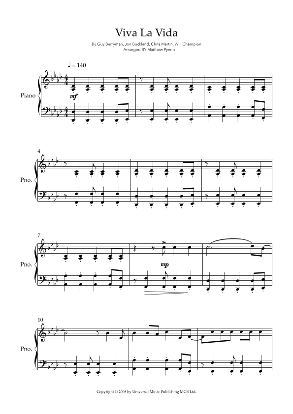 Viva La Vida (arr. Matthew pyeon)
