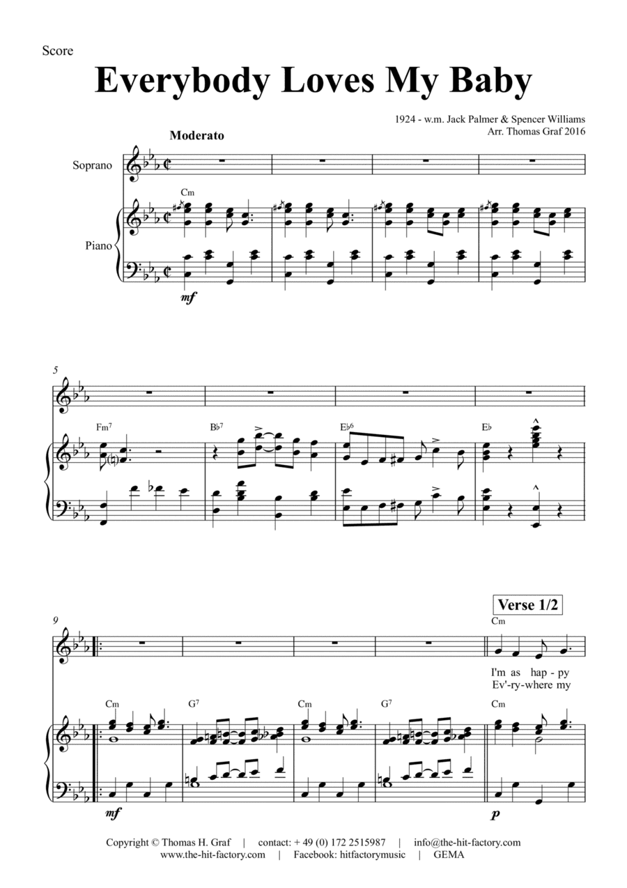 Everybody Loves My Baby - Jazz Classic - Eb - Piano/Vocal/Chords (arr. Thomas Graf)