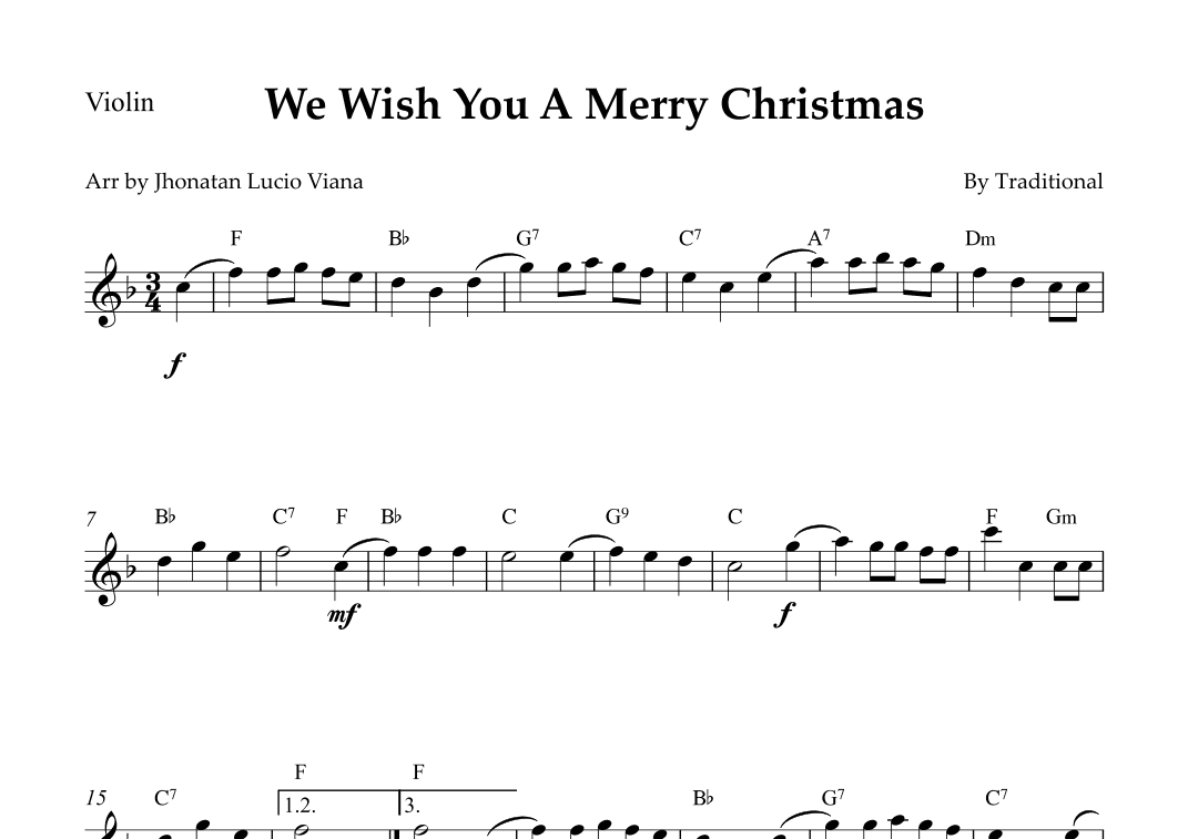 We Wish You A Merry Christmas (arr. Jhonatan Lucio Viana)