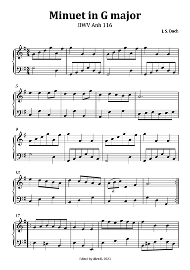 Minuet in G major, BWV Anh 116 (arr. J. S. Bach)