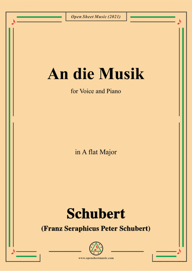 Schubert-An die Musik in A flat Major (arr. Open Cloud)