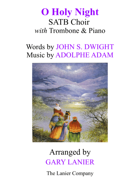 O HOLY NIGHT (SATB Choir with Trombone & Piano - Score & Parts included) (arr. Gary Lanier)