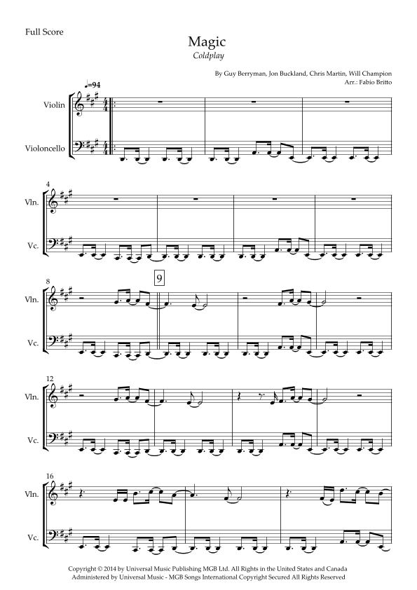 Magic (arr. Fabio Britto)