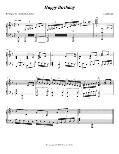 Happy Birthday (Advanced Piano) (arr. Christopher Esther)