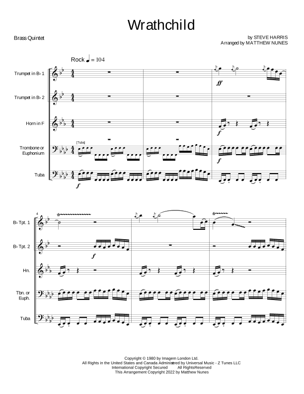 Wrathchild (arr. Matthew Nunes)