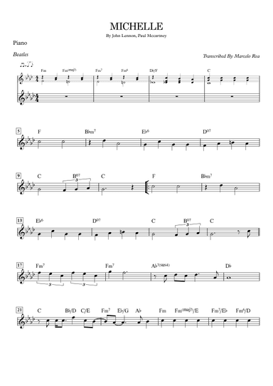 Michelle (arr. Transcribed By Marcelo Rea)