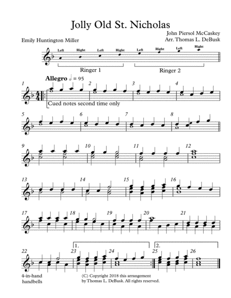 Jolly Old St. Nicholas (arr. Thomas L. DeBusk)
