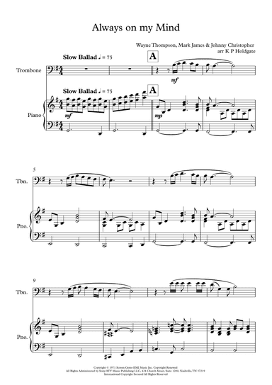 Always On My Mind (arr. Kevin P Holdgate)