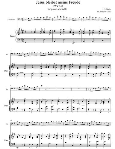 Jesus bleibet meine Freude - Jesus, joy of man's desiring BWV 147 (arr. Mátyás Oláh)