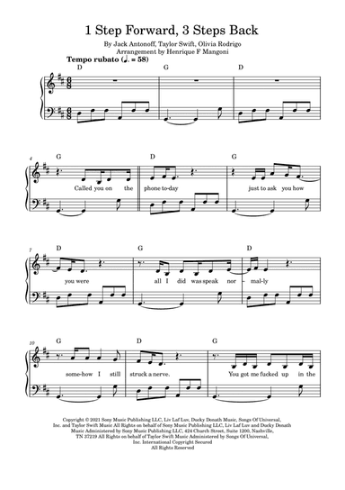 1 Step Forward, 3 Steps Back (arr. Henrique F Mangoni)