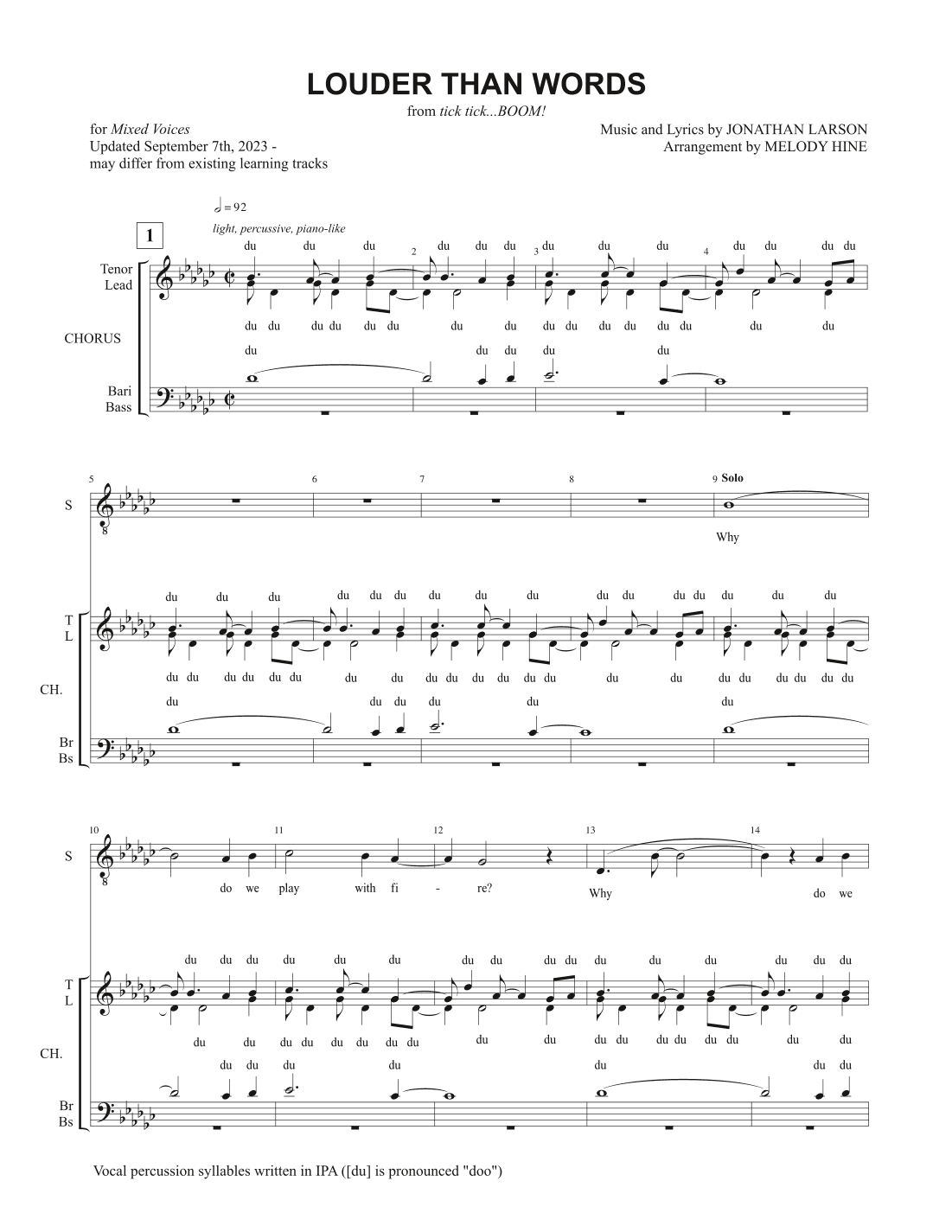 Louder Than Words (arr. Melody Hine)