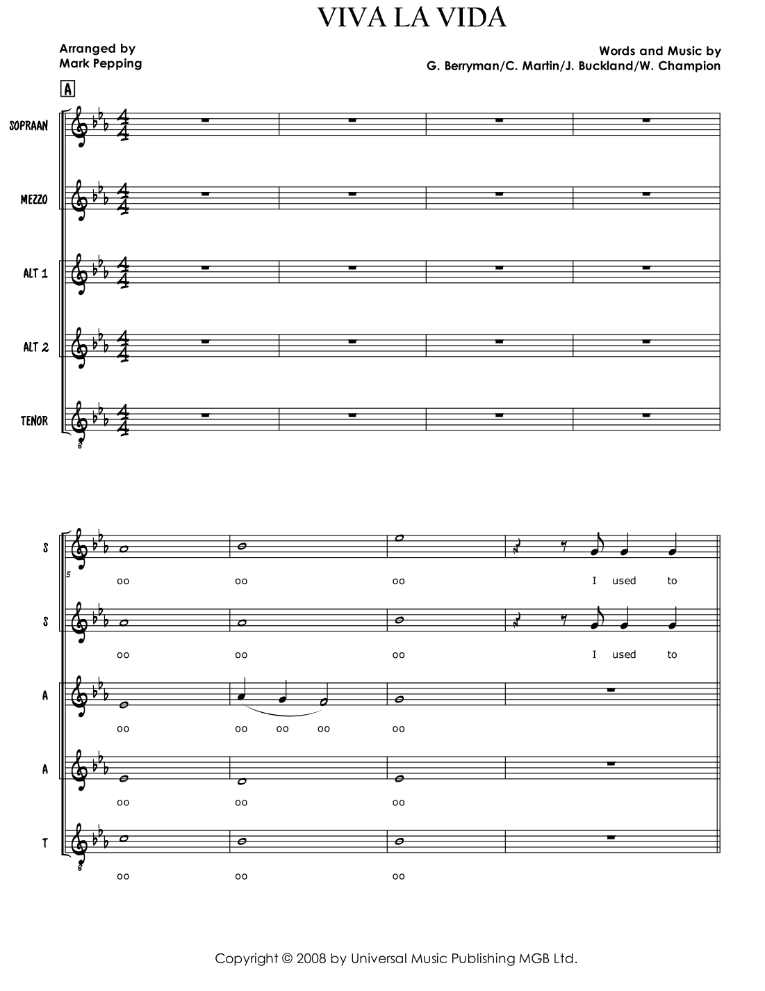Viva La Vida (arr. Mark Pepping)