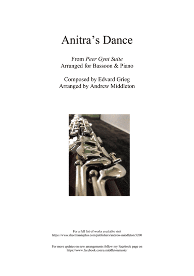 "Anitra's Dance" from Peer Gynt Suite arranged for Bassoon and Piano (arr. Andrew Middleton)