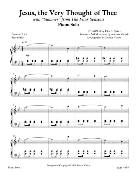 The Four Seasons Hymn Medleys: Jesus, the Very Thought of Thee (arr. Sharon Wilson)