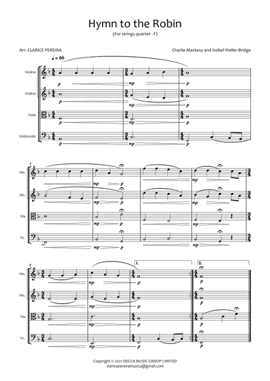 A Hymn For The Robin (arr. Clarice Pereira)