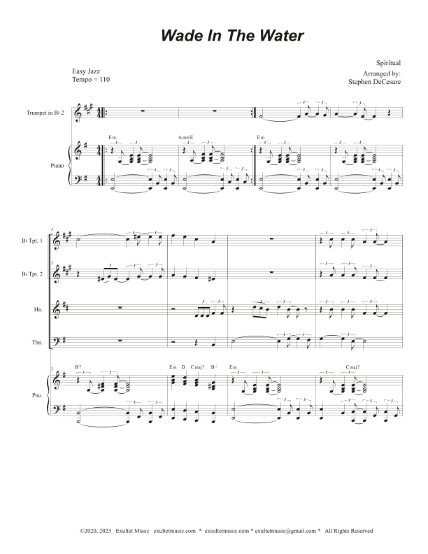 Wade In The Water (Brass Quartet and Piano - Alternate Version) (arr. Stephen DeCesare)