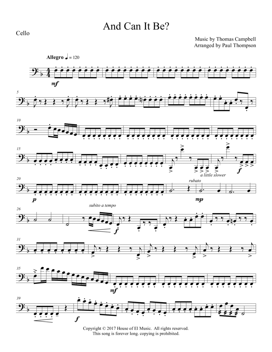 And Can It Be (arr. Paul Thompson)