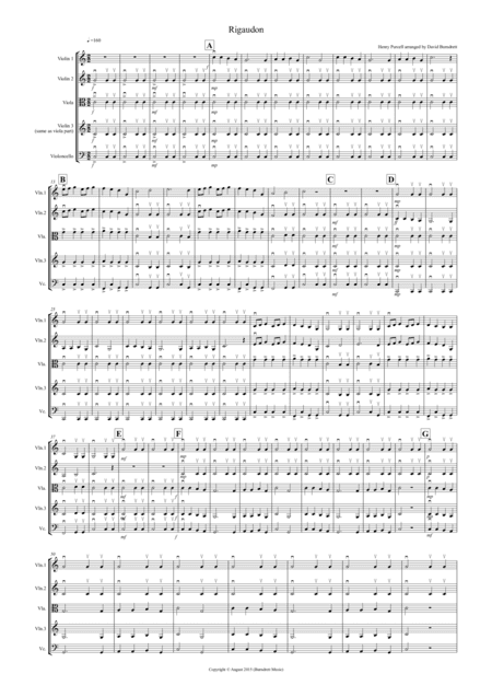 Rigaudon by Purcell for String Quartet (arr. David Burndrett)