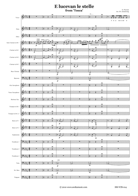 E lucevan le stelle (from 'Tosca') - G.Puccini - arranged for tenor voice and concert band. (arr. Mark Armstrong)