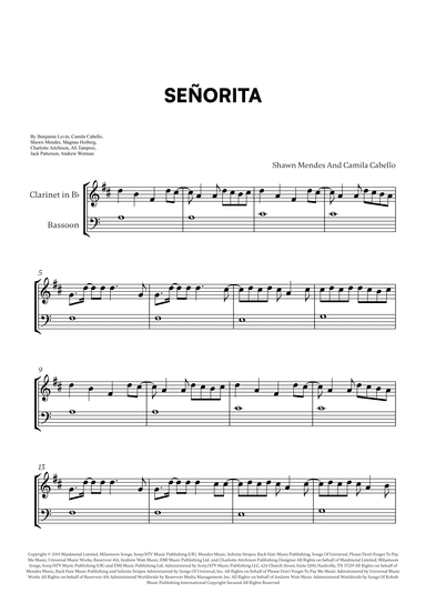 Señorita (arr. Cadenza Editions)