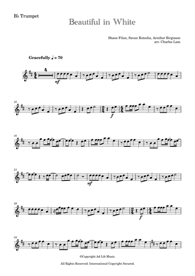 Beautiful In White (arr. Charles Lam)
