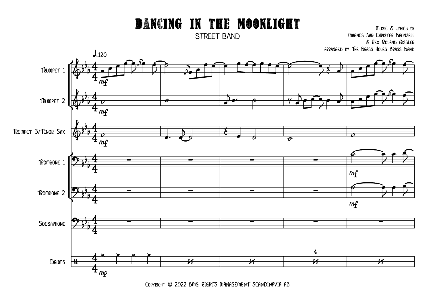 Dancing In The Moonlight (arr. The Brass Holes Brass Band)