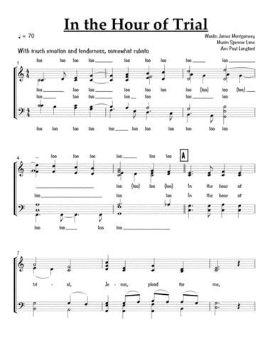 In the Hour Of Trial - SATB acappella (arr. Paul Langford)