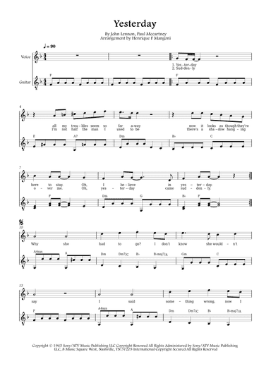 Yesterday (arr. Henrique F Mangoni)