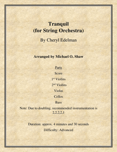 Tranquil for String Orchestra by Cheryl Edelman