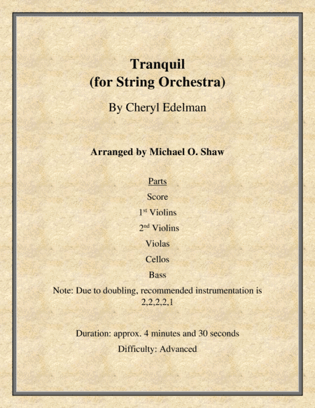 Tranquil for String Orchestra by Cheryl Edelman