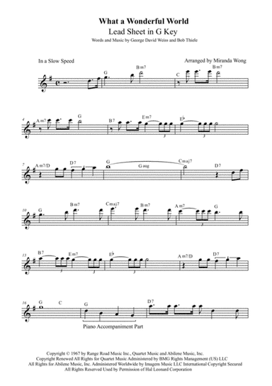 What A Wonderful World (arr. Miranda Wong)