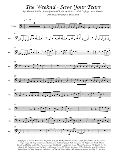 Save Your Tears (arr. Reyniê Brigantin)