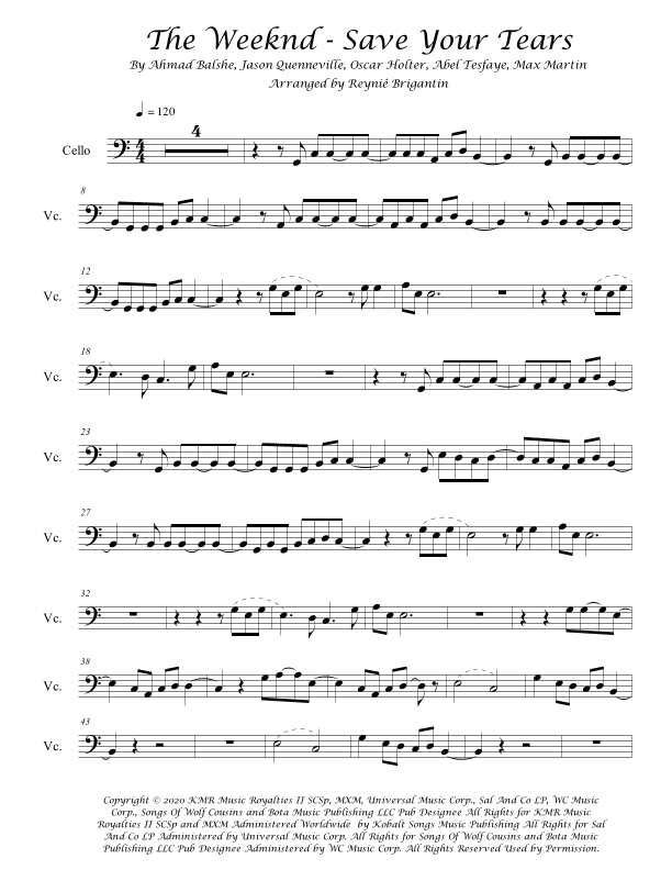 Save Your Tears (arr. Reyniê Brigantin)
