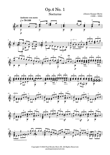 Mertz Op. 4 No. 1 (arr. Paul Brooks Horn)