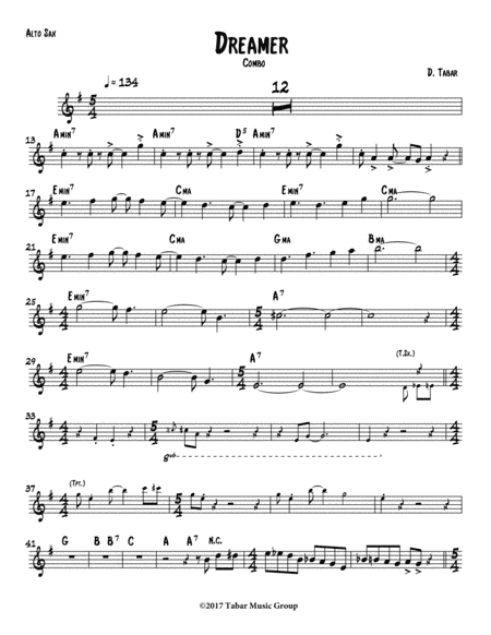 Dreamer *Combo* (Alto Sax)