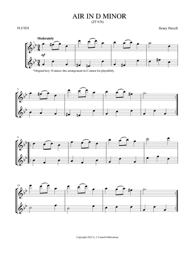 Air in D Minor (ZT 676) (arr. Mark Phillips)